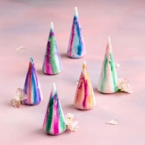 Glitterville Set of 6 Water Color Cone Trees
